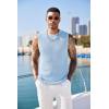 imageCOOFANDY Mens Casual Knitted Tank Tops Crew Neck Sleeveless Muscle T Shirts Summer Beach TopsLight Blue