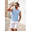 imageCOOFANDY Mens Casual Knitted Tank Tops Crew Neck Sleeveless Muscle T Shirts Summer Beach TopsLight Blue
