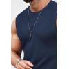 imageCOOFANDY Mens Casual Knitted Tank Tops Crew Neck Sleeveless Muscle T Shirts Summer Beach TopsNavy Blue