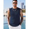 imageCOOFANDY Mens Casual Knitted Tank Tops Crew Neck Sleeveless Muscle T Shirts Summer Beach TopsNavy Blue