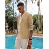 imageCOOFANDY Mens Casual Linen Blazer Lightweight Regular Fit Sport Coat One Button Suit Jacket01light Khaki