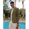 imageCOOFANDY Mens Casual Linen Blazer Lightweight Regular Fit Sport Coat One Button Suit JacketArmy Green