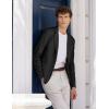 imageCOOFANDY Mens Casual Linen Blazer Lightweight Regular Fit Sport Coat One Button Suit JacketBlack