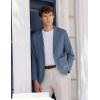 imageCOOFANDY Mens Casual Linen Blazer Lightweight Regular Fit Sport Coat One Button Suit JacketDenim Blue