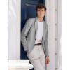 imageCOOFANDY Mens Casual Linen Blazer Lightweight Regular Fit Sport Coat One Button Suit JacketLight Grey