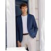 imageCOOFANDY Mens Casual Linen Blazer Lightweight Regular Fit Sport Coat One Button Suit JacketNavy Blue