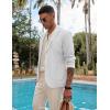 imageCOOFANDY Mens Casual Linen Blazer Lightweight Regular Fit Sport Coat One Button Suit JacketWhite