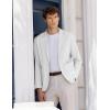 imageCOOFANDY Mens Casual Linen Blazer Lightweight Regular Fit Sport Coat One Button Suit JacketWhite