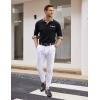 imageCOOFANDY Mens Casual Polo Shirt Long Sleeve Classic Plaid Button Tees with PocketsBlack