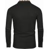 imageCOOFANDY Mens Casual Polo Shirt Long Sleeve Classic Plaid Button Tees with PocketsBlack