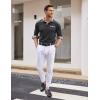 imageCOOFANDY Mens Casual Polo Shirt Long Sleeve Classic Plaid Button Tees with PocketsCharcoal Grey