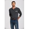 imageCOOFANDY Mens Casual Polo Shirt Long Sleeve Classic Plaid Button Tees with PocketsCharcoal Grey