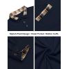 imageCOOFANDY Mens Casual Polo Shirt Long Sleeve Classic Plaid Button Tees with PocketsDark Blue