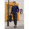 imageCOOFANDY Mens Casual Polo Shirt Long Sleeve Classic Plaid Button Tees with PocketsDark Blue