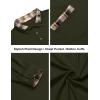 imageCOOFANDY Mens Casual Polo Shirt Long Sleeve Classic Plaid Button Tees with PocketsDeep Army Green