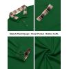 imageCOOFANDY Mens Casual Polo Shirt Long Sleeve Classic Plaid Button Tees with PocketsGreen