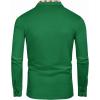imageCOOFANDY Mens Casual Polo Shirt Long Sleeve Classic Plaid Button Tees with PocketsGreen