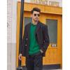 imageCOOFANDY Mens Casual Polo Shirt Long Sleeve Classic Plaid Button Tees with PocketsGreen