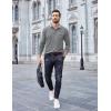 imageCOOFANDY Mens Casual Polo Shirt Long Sleeve Classic Plaid Button Tees with PocketsGrey
