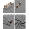 imageCOOFANDY Mens Casual Polo Shirt Long Sleeve Classic Plaid Button Tees with PocketsGrey