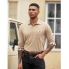 imageCOOFANDY Mens Casual Polo Shirt Long Sleeve Classic Plaid Button Tees with PocketsKhaki