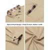 imageCOOFANDY Mens Casual Polo Shirt Long Sleeve Classic Plaid Button Tees with PocketsKhaki