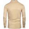 imageCOOFANDY Mens Casual Polo Shirt Long Sleeve Classic Plaid Button Tees with PocketsKhaki
