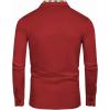 imageCOOFANDY Mens Casual Polo Shirt Long Sleeve Classic Plaid Button Tees with PocketsRed