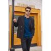 imageCOOFANDY Mens Casual Polo Shirt Long Sleeve Classic Plaid Button Tees with PocketsRoyal Blue