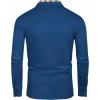 imageCOOFANDY Mens Casual Polo Shirt Long Sleeve Classic Plaid Button Tees with PocketsRoyal Blue