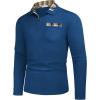 imageCOOFANDY Mens Casual Polo Shirt Long Sleeve Classic Plaid Button Tees with PocketsRoyal Blue