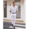 imageCOOFANDY Mens Casual Polo Shirt Long Sleeve Classic Plaid Button Tees with PocketsWhite