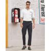imageCOOFANDY Mens Casual Polo Shirt Long Sleeve Classic Plaid Button Tees with PocketsWhite