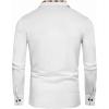 imageCOOFANDY Mens Casual Polo Shirt Long Sleeve Classic Plaid Button Tees with PocketsWhite