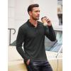 imageCOOFANDY Mens Casual Polo Shirts Long Sleeve Textured Knit Tee Shirt Wrok TshirtsCharcoal Grey