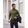 imageCOOFANDY Mens Casual Slim Fit Basic Tops Knitted Lightweight Turtleneck Pullover SweaterArmy Green