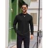 imageCOOFANDY Mens Casual Slim Fit Basic Tops Knitted Lightweight Turtleneck Pullover SweaterBlack