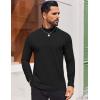 imageCOOFANDY Mens Casual Slim Fit Basic Tops Knitted Lightweight Turtleneck Pullover SweaterBlack