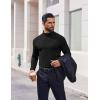 imageCOOFANDY Mens Casual Slim Fit Basic Tops Knitted Lightweight Turtleneck Pullover SweaterBlack