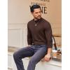 imageCOOFANDY Mens Casual Slim Fit Basic Tops Knitted Lightweight Turtleneck Pullover SweaterBrown