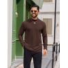 imageCOOFANDY Mens Casual Slim Fit Basic Tops Knitted Lightweight Turtleneck Pullover SweaterBrown