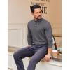 imageCOOFANDY Mens Casual Slim Fit Basic Tops Knitted Lightweight Turtleneck Pullover SweaterDark Grey