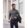 imageCOOFANDY Mens Casual Slim Fit Basic Tops Knitted Lightweight Turtleneck Pullover SweaterDark Grey