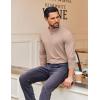 imageCOOFANDY Mens Casual Slim Fit Basic Tops Knitted Lightweight Turtleneck Pullover SweaterKhaki