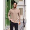 imageCOOFANDY Mens Casual Slim Fit Basic Tops Knitted Lightweight Turtleneck Pullover SweaterKhaki