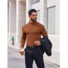 imageCOOFANDY Mens Casual Slim Fit Basic Tops Knitted Lightweight Turtleneck Pullover SweaterLight Brown