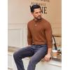 imageCOOFANDY Mens Casual Slim Fit Basic Tops Knitted Lightweight Turtleneck Pullover SweaterLight Brown