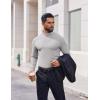 imageCOOFANDY Mens Casual Slim Fit Basic Tops Knitted Lightweight Turtleneck Pullover SweaterLight Grey