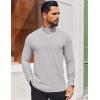 imageCOOFANDY Mens Casual Slim Fit Basic Tops Knitted Lightweight Turtleneck Pullover SweaterLight Grey