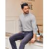 imageCOOFANDY Mens Casual Slim Fit Basic Tops Knitted Lightweight Turtleneck Pullover SweaterLight Grey